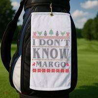 I Don't Know Margo Funny Ugly Christmas Golf Towel thumb 2