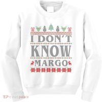 I Don't Know Margo Funny Ugly Christmas Kids Sweatshirt thumb 0