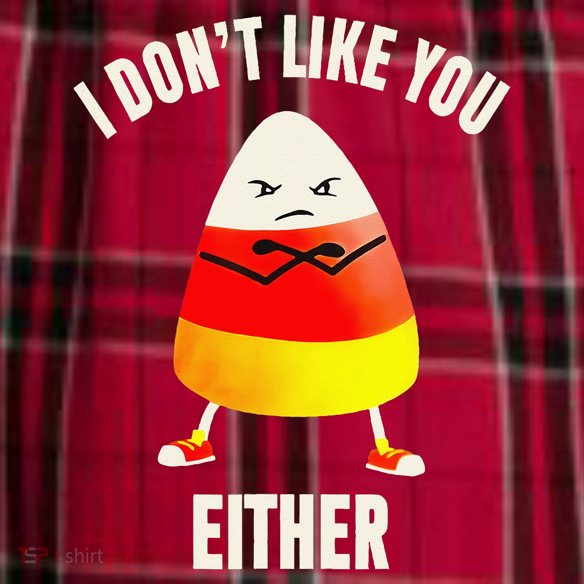 I Dont Like You Either Candy Corn Men's Flannel Plaid Pajama Pants