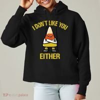 I Dont Like You Either Funny Halloween Candy Corn Ladies Heavyweight Boxy Pullover Hoodie thumb 0