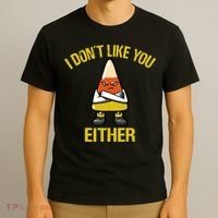 I Dont Like You Either Funny Halloween Candy Corn T-Shirt thumb 3