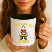 I Dont Like You Either Funny Halloween Candy Corn Coffee Mug thumb 3