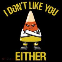 I Dont Like You Either Funny Halloween Candy Corn Coffee Mug thumb 5