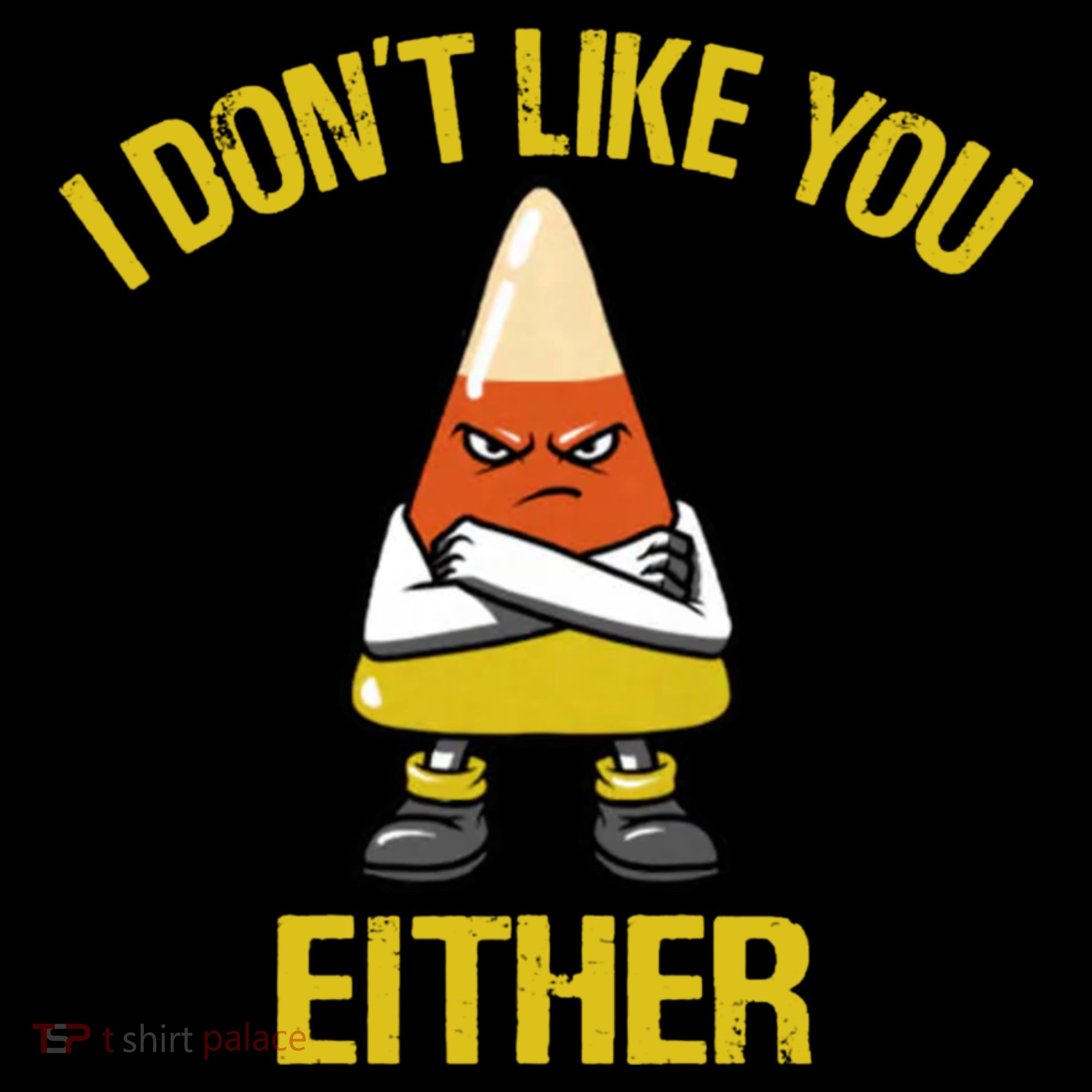 I Dont Like You Either Funny Halloween Candy Corn Women's Hoodie
