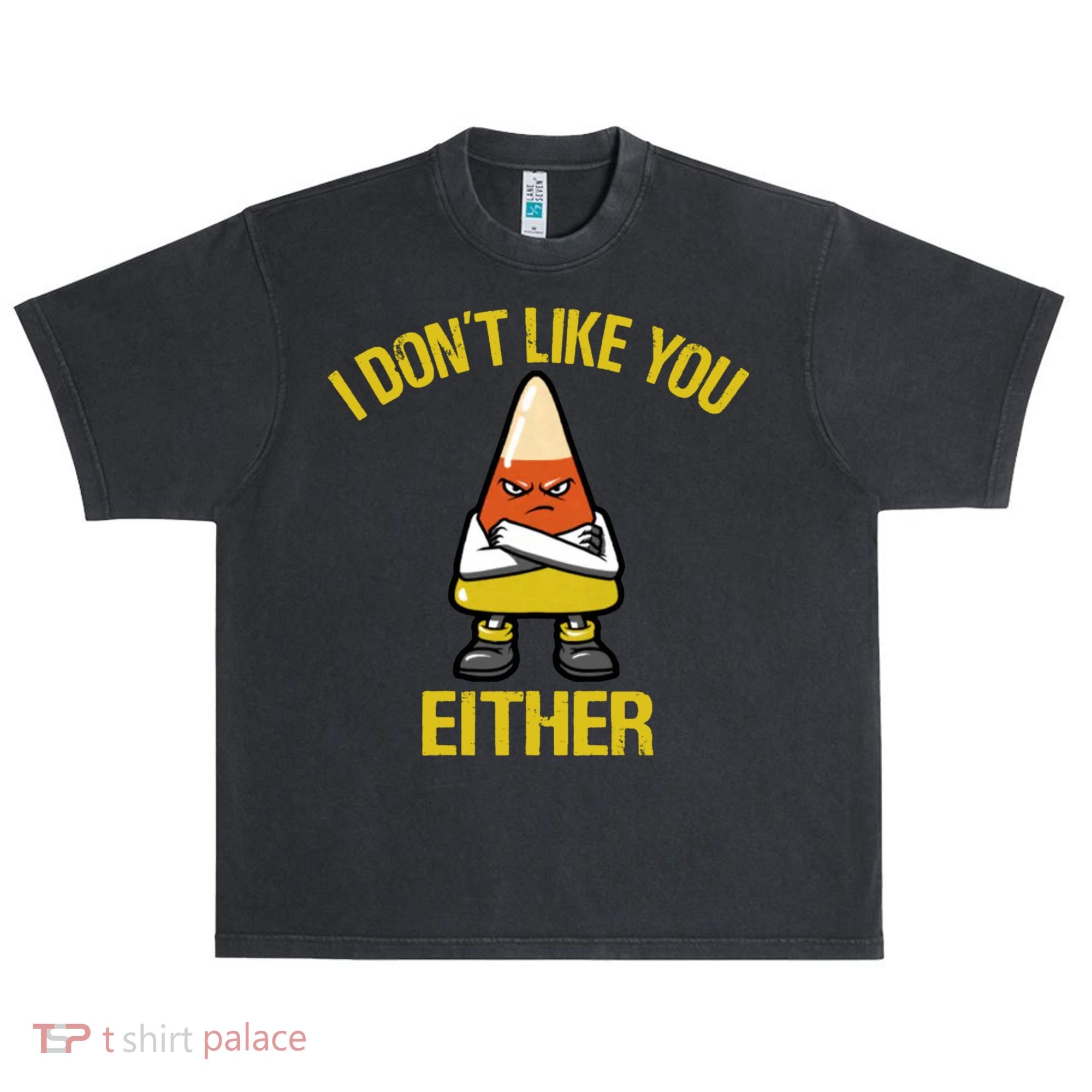 I Dont Like You Either Funny Halloween Candy Corn Urban Oversized Heavyweight T-Shirt