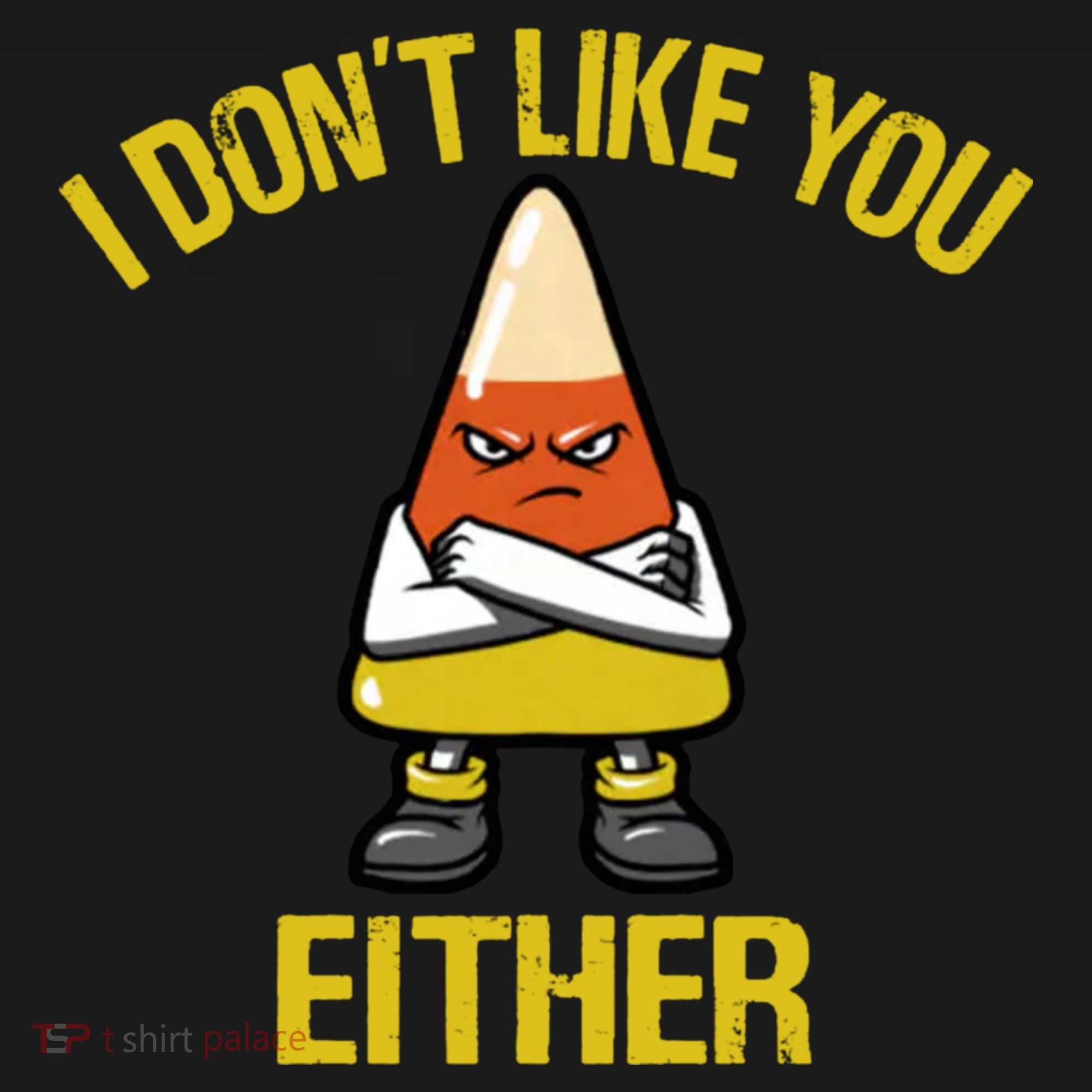 I Dont Like You Either Funny Halloween Candy Corn Mousepad