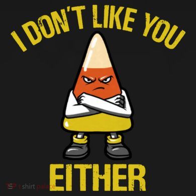 I Dont Like You Either Funny Halloween Candy Corn Cropped Pullover Crew
