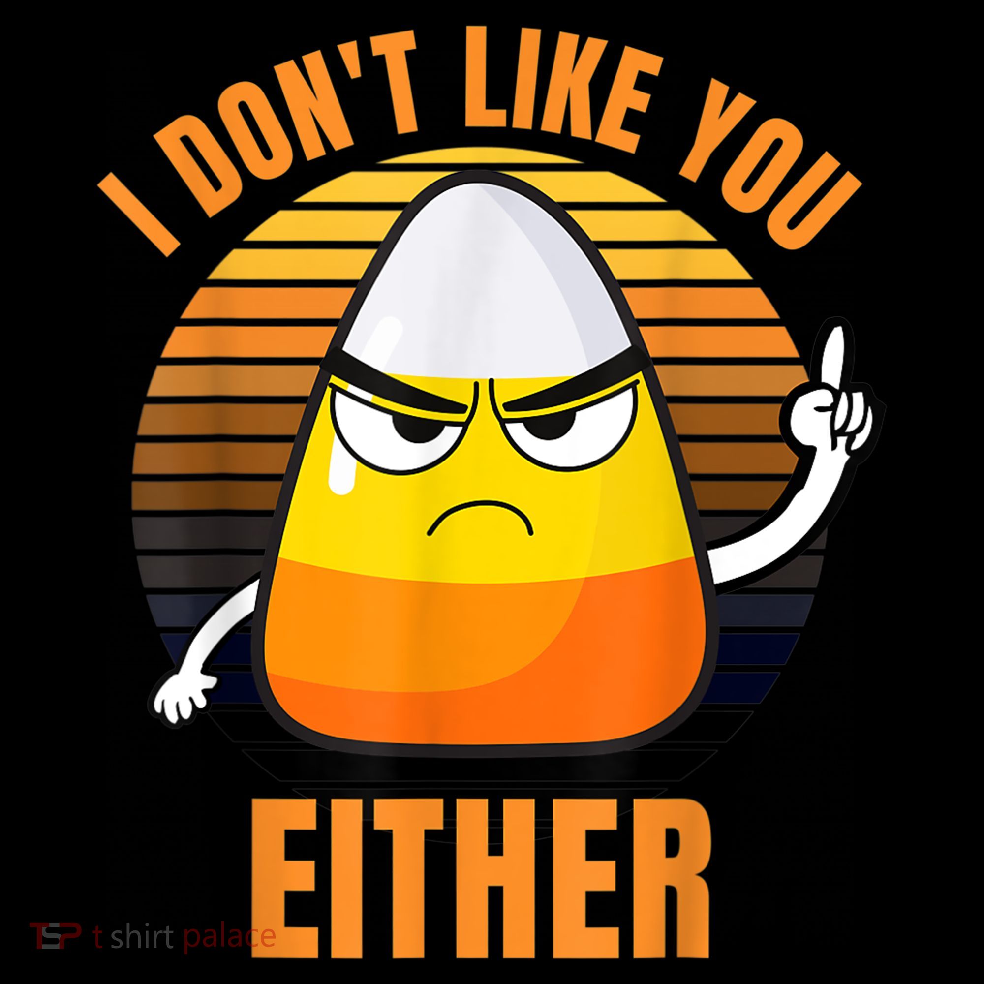 I Don't Like You Either Funny Candy Corn Halloween Coaster