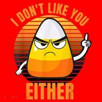 I Don't Like You Either Funny Candy Corn Halloween Santa Hat thumb 1