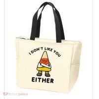 I Don't Like You Either Funny Halloween Candy Corn Tote Bag thumb 3