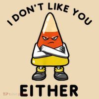 I Don't Like You Either Funny Halloween Candy Corn Tote Bag thumb 4