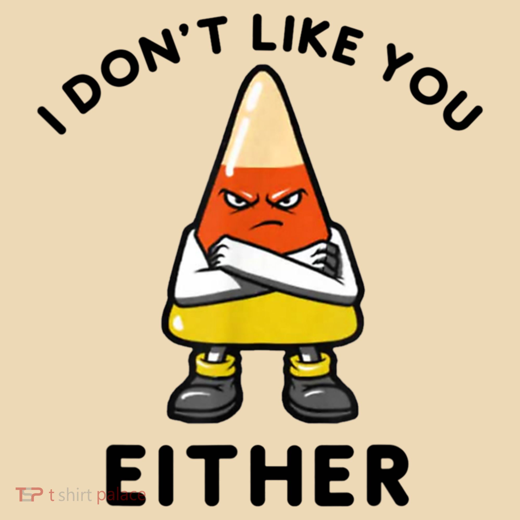 I Don't Like You Either Funny Halloween Candy Corn Tote Bag