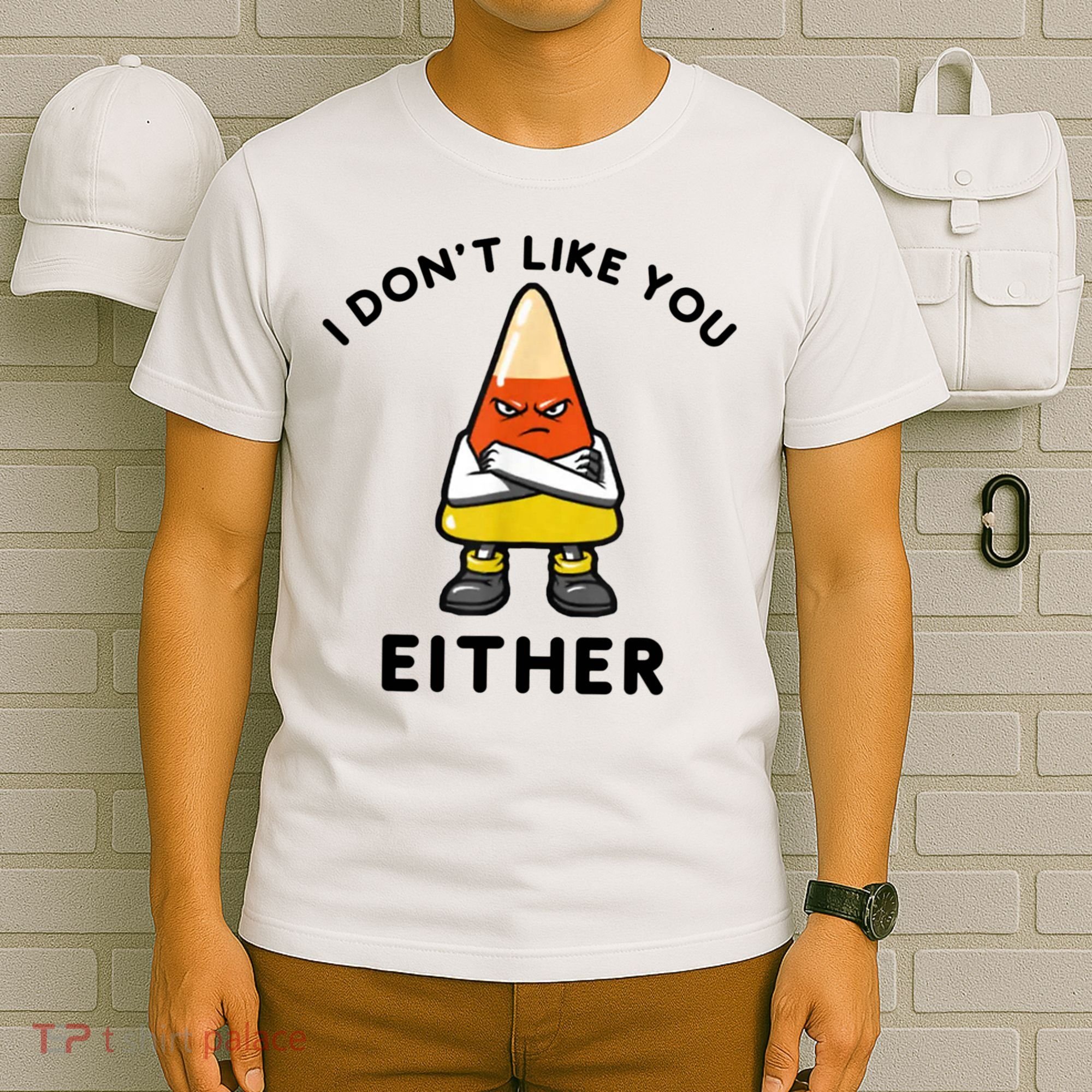 I Don't Like You Either Funny Halloween Candy Corn T-Shirt