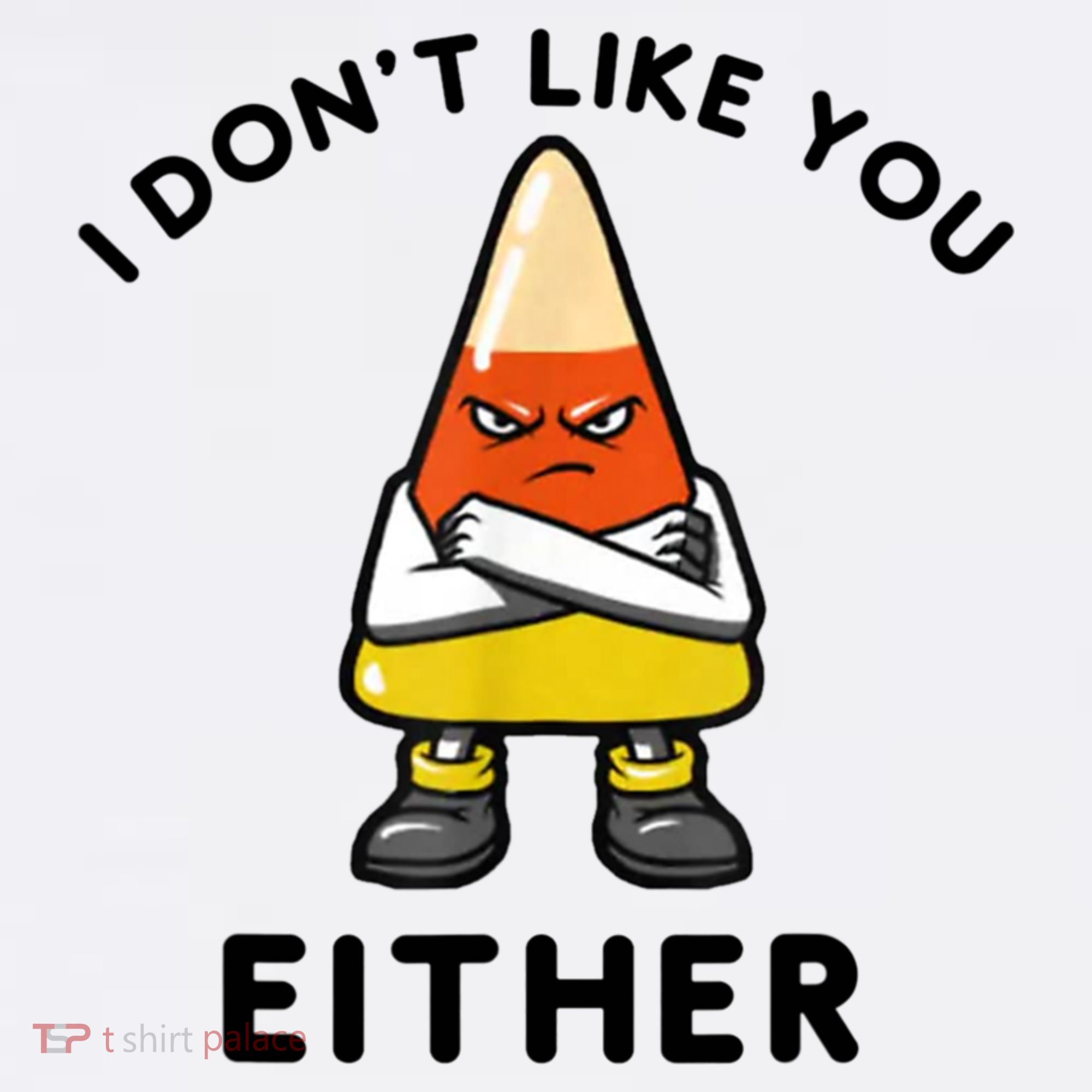 I Don't Like You Either Funny Halloween Candy Corn Women's Hoodie