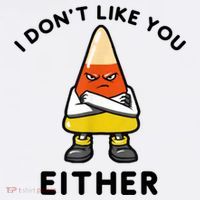 I Don't Like You Either Funny Halloween Candy Corn Women's Tank Top thumb 5