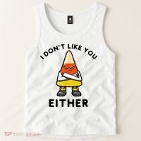 I Don't Like You Either Funny Halloween Candy Corn Tank Top thumb 2