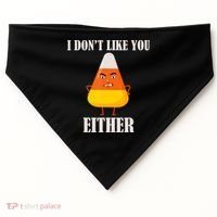 I Don't Like You Either Halloween Candy Corn USA-Made Doggie Bandana thumb 0