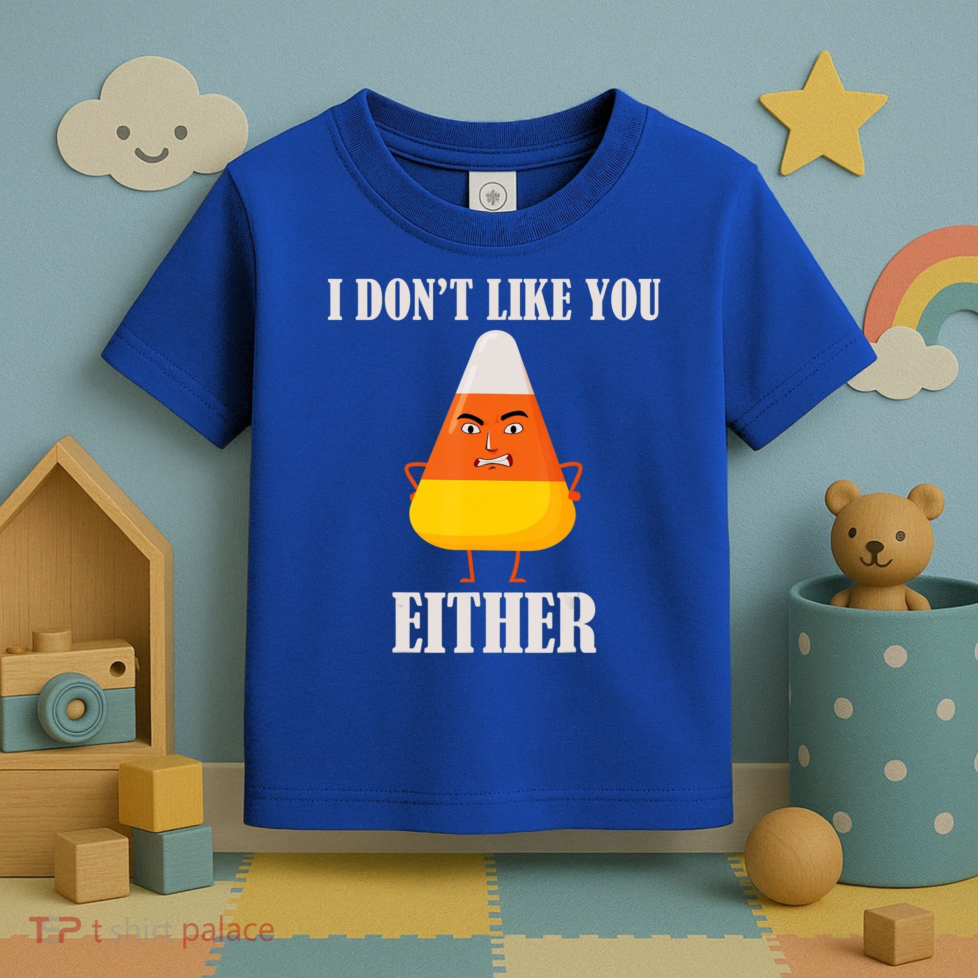 I Don't Like You Either Halloween Candy Corn Toddler T-Shirt