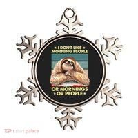 I Don´t Like Morning People Or Mornings Or People Sloth Gift Ornament thumb 0