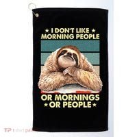 I Don´t Like Morning People Or Mornings Or People Sloth Gift Golf Towel thumb 0