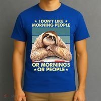 I Don´t Like Morning People Or Mornings Or People Sloth Gift T-Shirt thumb 3