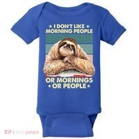 I Don´t Like Morning People Or Mornings Or People Sloth Gift Baby Bodysuit thumb 0