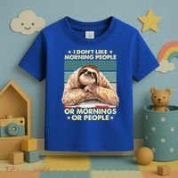 I Don´t Like Morning People Or Mornings Or People Sloth Gift Toddler T-Shirt thumb 3