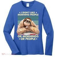 I Don´t Like Morning People Or Mornings Or People Sloth Gift Women's Long Sleeve Shirt thumb 0