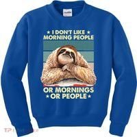 I Don´t Like Morning People Or Mornings Or People Sloth Gift Kids Sweatshirt thumb 0