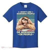 I Don´t Like Morning People Or Mornings Or People Sloth Gift Kids T-Shirt thumb 0