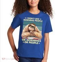 I Don´t Like Morning People Or Mornings Or People Sloth Gift Kids T-Shirt thumb 2