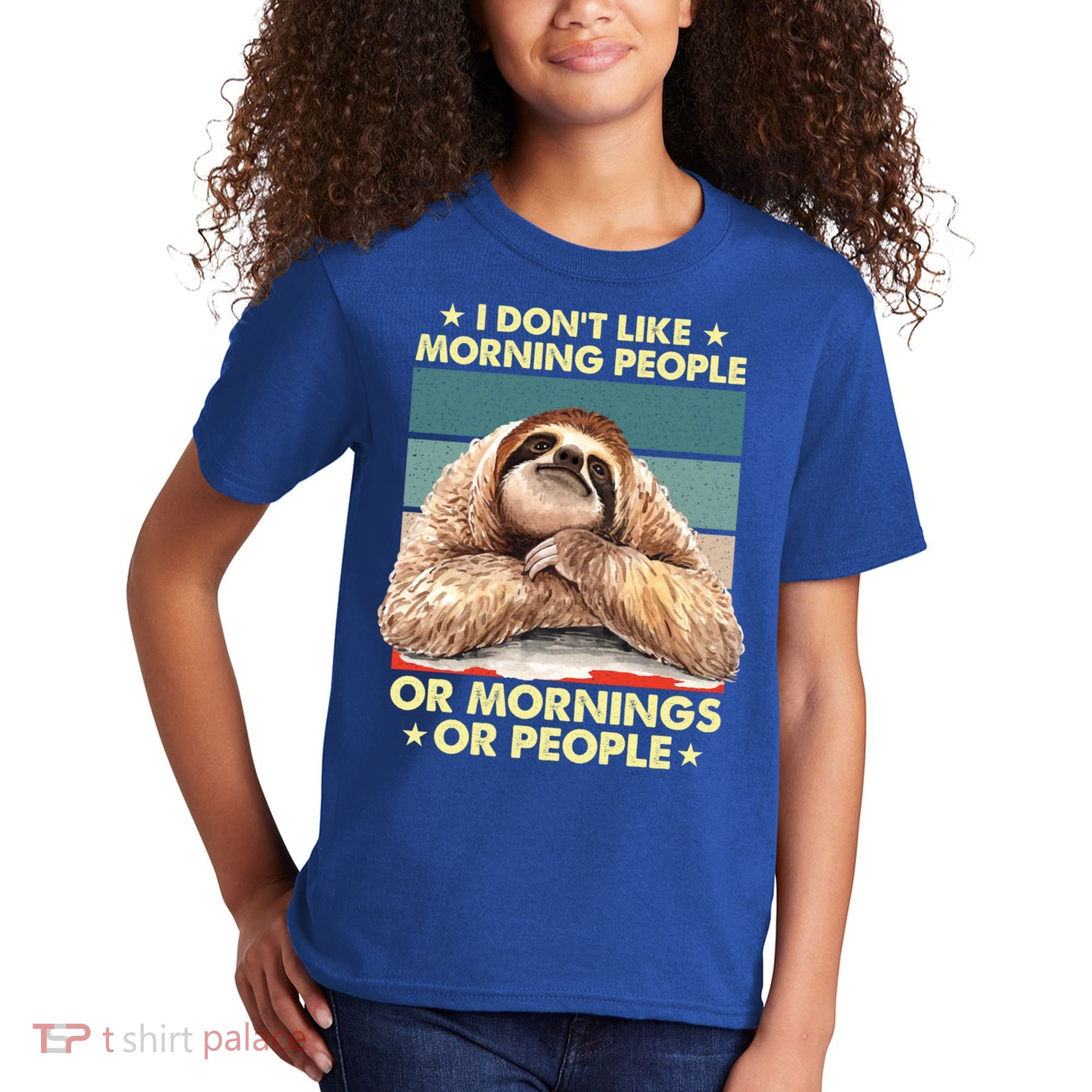 I Don´t Like Morning People Or Mornings Or People Sloth Gift Kids T-Shirt