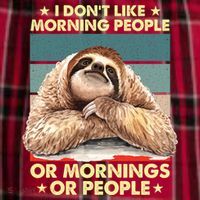 I Don´t Like Morning People Or Mornings Or People Sloth Gift Men's Flannel Plaid Pajama Pants thumb 2