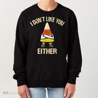 I Don't Like You Either Funny Halloween Candy Corn Women's Sweatshirt thumb 0