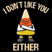 I Don't Like You Either Funny Halloween Candy Corn Mousepad thumb 1