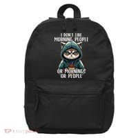 I Dont Like Morning People Coffee & Sarcastic Cat Grumpy 16 in Basic Backpack thumb 0