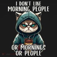 I Dont Like Morning People Coffee & Sarcastic Cat Grumpy 16 in Basic Backpack thumb 2