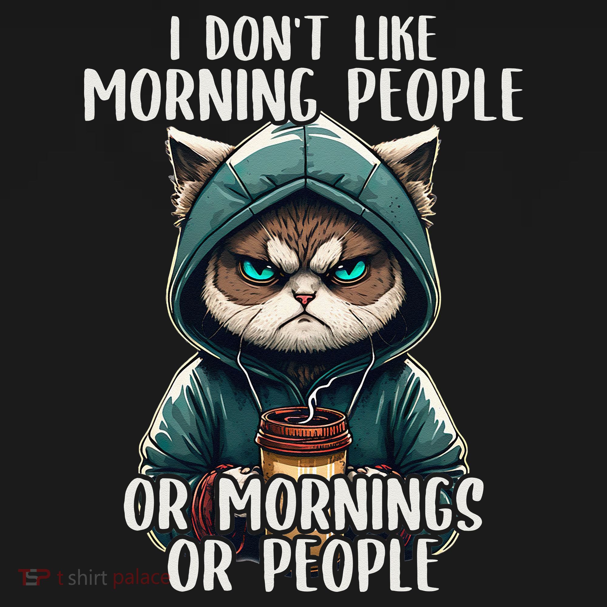 I Dont Like Morning People Coffee & Sarcastic Cat Grumpy 16 in Basic Backpack