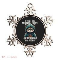 I Dont Like Morning People Coffee & Sarcastic Cat Grumpy Ornament thumb 0