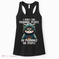 I Dont Like Morning People Coffee & Sarcastic Cat Grumpy Women's Tank Top thumb 0