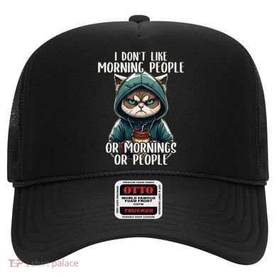 I Dont Like Morning People Coffee & Sarcastic Cat Grumpy Hat