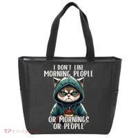 I Dont Like Morning People Coffee & Sarcastic Cat Grumpy Tote Bag thumb 0