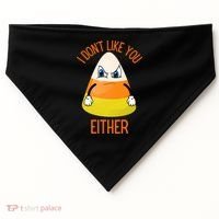 I Don't Like You Either Funny Halloween Candy Corn USA-Made Doggie Bandana thumb 0