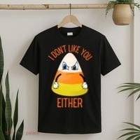 I Don't Like You Either Funny Halloween Candy Corn T-Shirt thumb 2