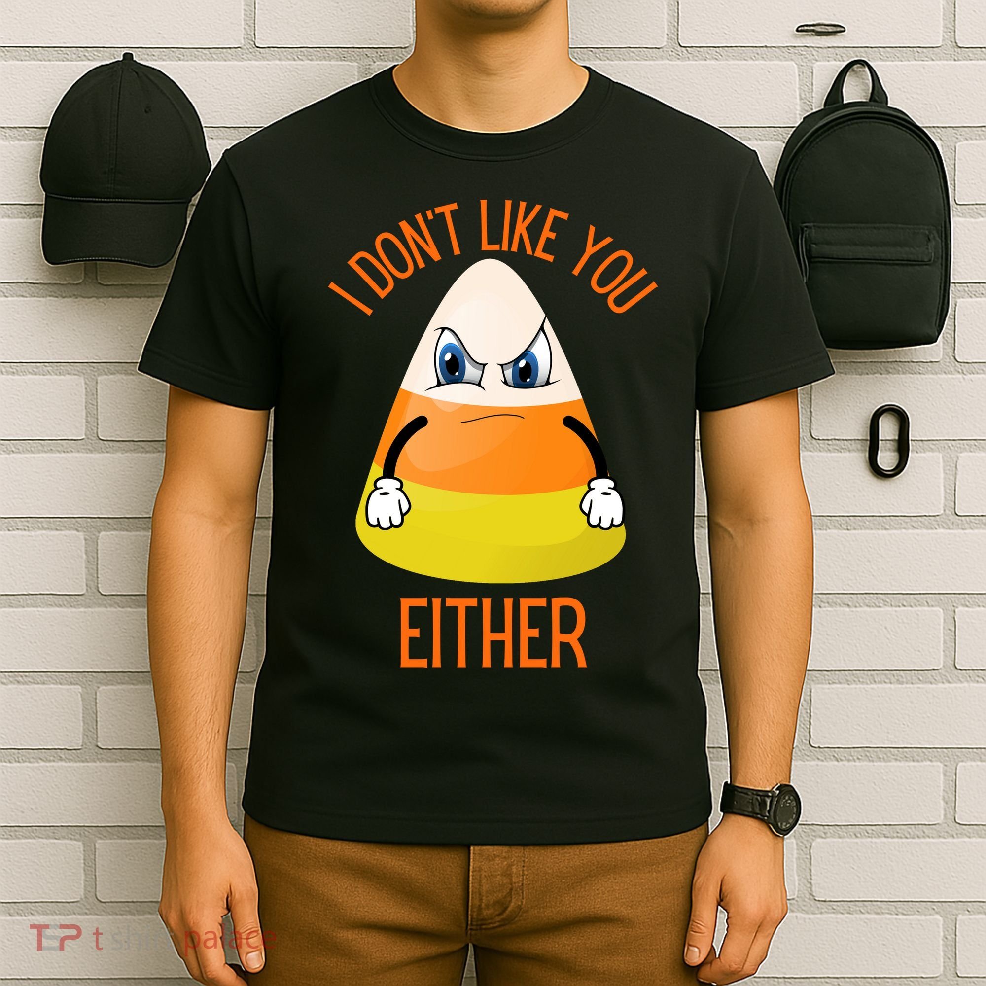 I Don't Like You Either Funny Halloween Candy Corn T-Shirt