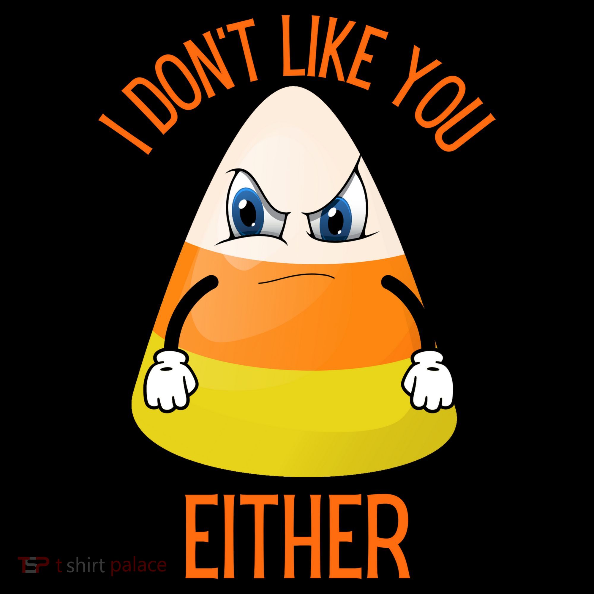 I Don't Like You Either Funny Halloween Candy Corn Women's Tank Top
