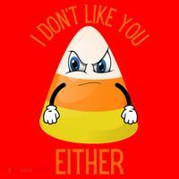 I Don't Like You Either Funny Halloween Candy Corn Santa Hat thumb 1
