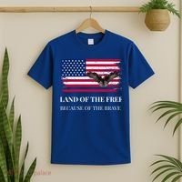 Independence Day Land Of The Free Because Of The Brave Gift T-Shirt thumb 2