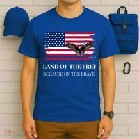 Independence Day Land Of The Free Because Of The Brave Gift T-Shirt thumb 6