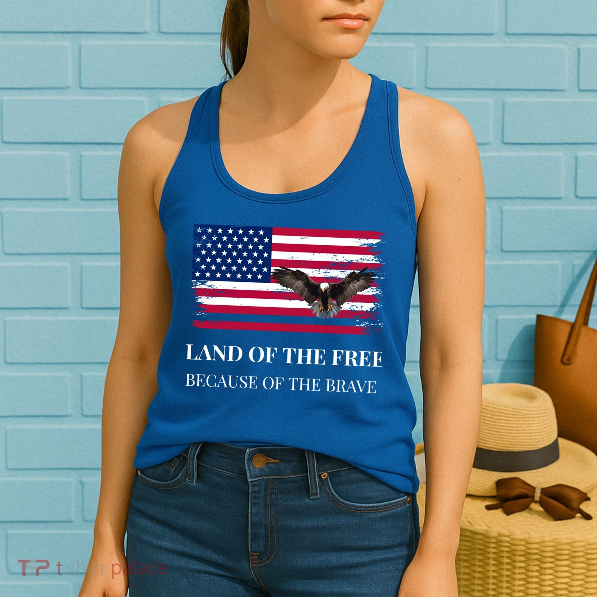 Independence Day Land Of The Free Because Of The Brave Gift Women's Tank Top